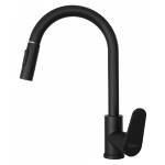 Livorno Moderna Kitchen Mixer With Retractable Hose & 2 Function Spray Black