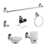 Bathroom Accessories Set 6pc Chrome