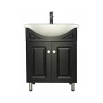 Bathroom Cabinet 2pc Black 650mm