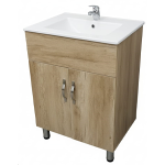 Bathroom Cabinet 2pc Walnut 615mm