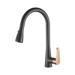 Livorno Kitchen Mixer With Retractable Hose Rose Gold & Black