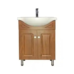 Bathroom Cabinet 2pc Walnut 650mm