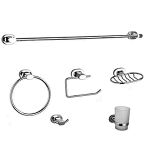 Bathroom Accessories Set 6pc Chrome