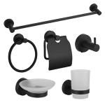Bathroom Accessories Set 6pc Black