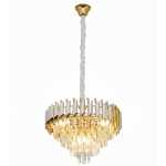 Chandelier Crystal Glass White & Gold