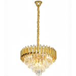 Chandelier Crystal Glass Gold