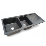 Livorno Black Quartz Double Sink