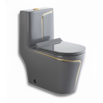 Livorno Toilet Set Grey & Gold