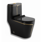 Livorno Toilet Set Black & Gold