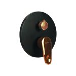 Livorno Shower Mixer With Diverter Bk & Rose Gold