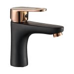 Livorno MODERNA Basin Mixer Black & Rose Gold