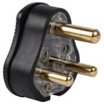 Rubber Plugtop Heavy Duty 16A Black