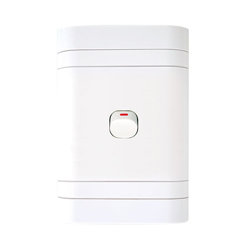 L421W1-Lesco-Cover-Strip-1-Lever-1-Way-Switch.jpg Lesco Cover Strip 4X2 1L1W White - Image 1