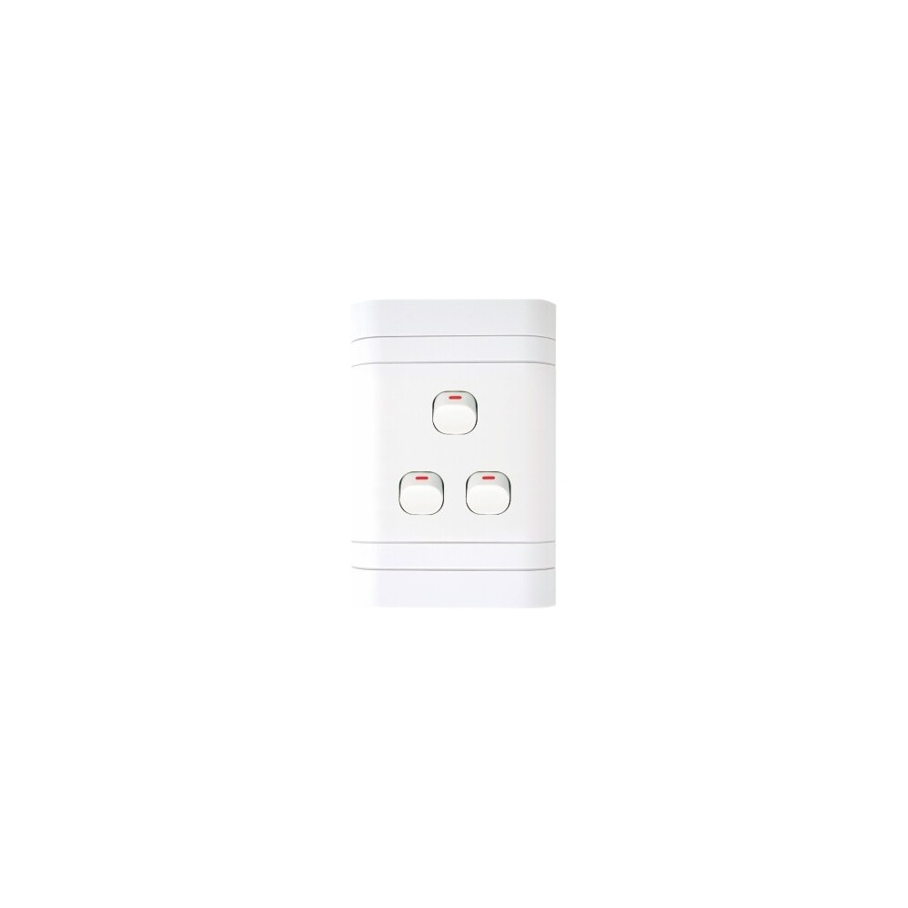 light-switch-3-lever-1-way.jpg Lesco Cover Strip 4X2 3L1W White - Image 1