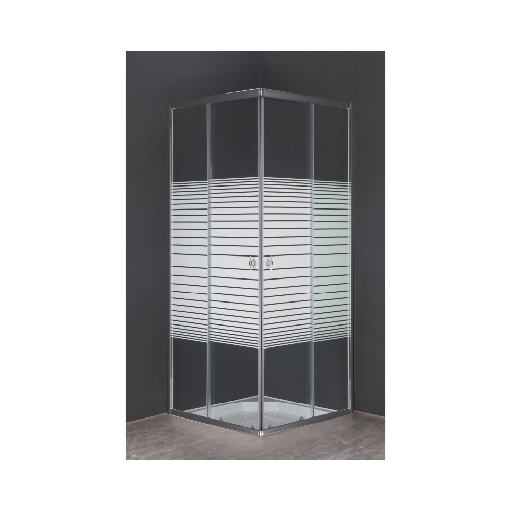 livorno_products_2 Shower Door Square White Stripe SD1/CNR03 - Image 1